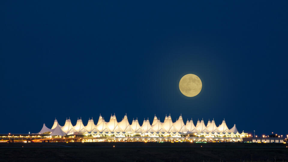 Denver,International,Airport,At,Night.