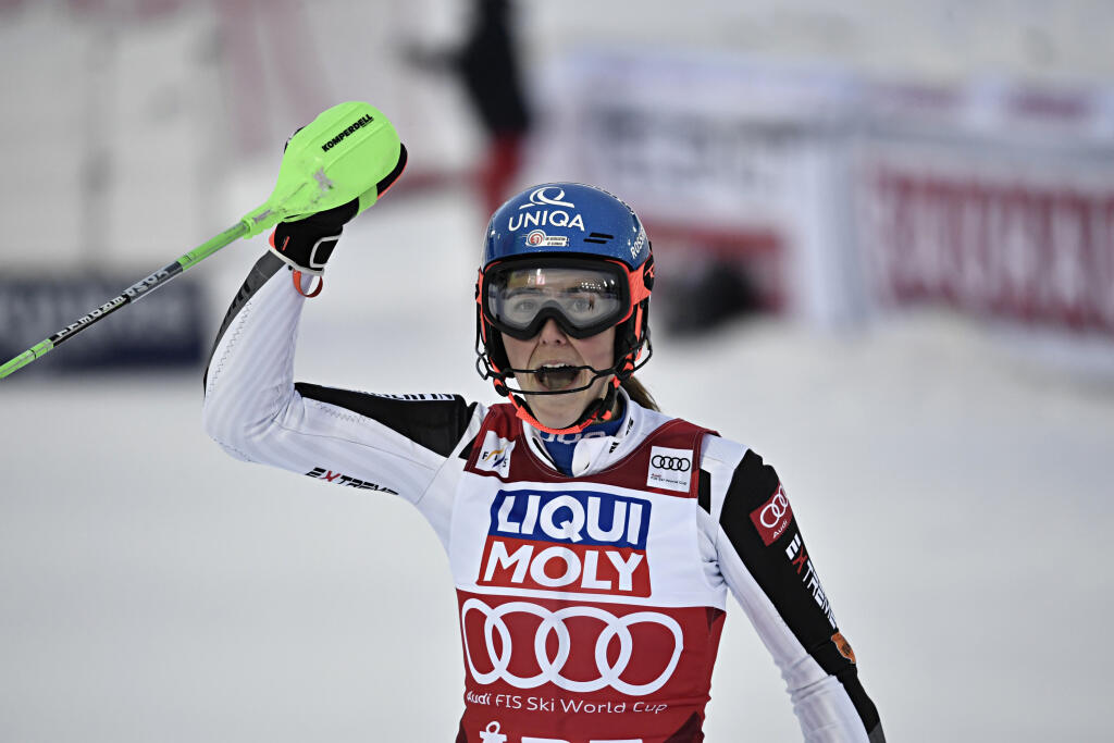Petra Vlhová po jednom z mnohých víťazstiev.