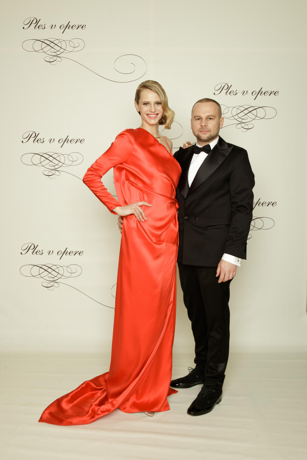 Marcel Holubec, módny návrhár a Alexandra Gachulincová, slovenská topmodelka.