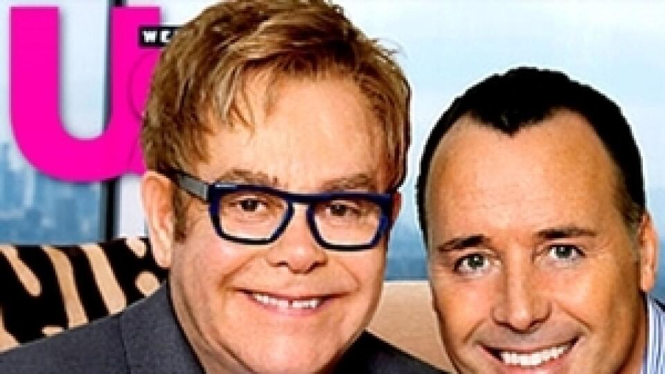 Elton John s partnerom a synom Zacharym.