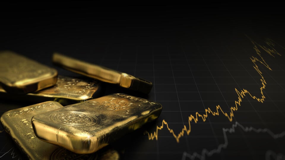 3d,Illustration,Of,Gold,Ingots,Over,Black,Background,With,A