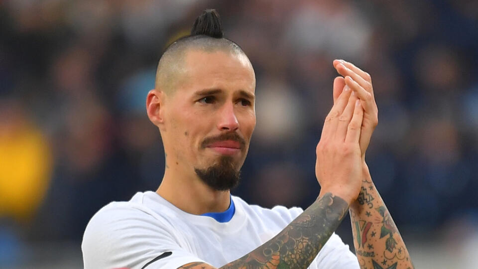 Marek Hamšík po prípravnom futbalovom zápase Slovensko - Čile, v ktorom sa rozlúčil s reprezentačnou kariérou.