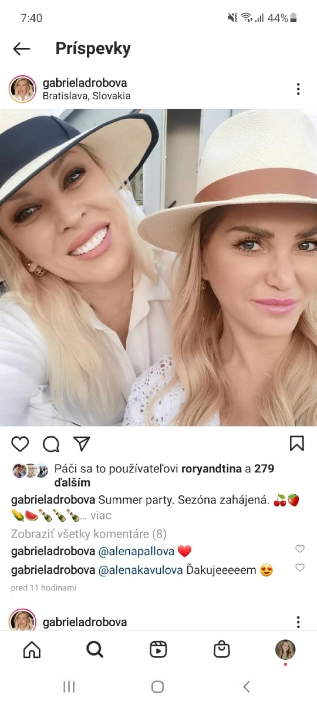Gabriela Drobová sa na žúre dobre bavila.